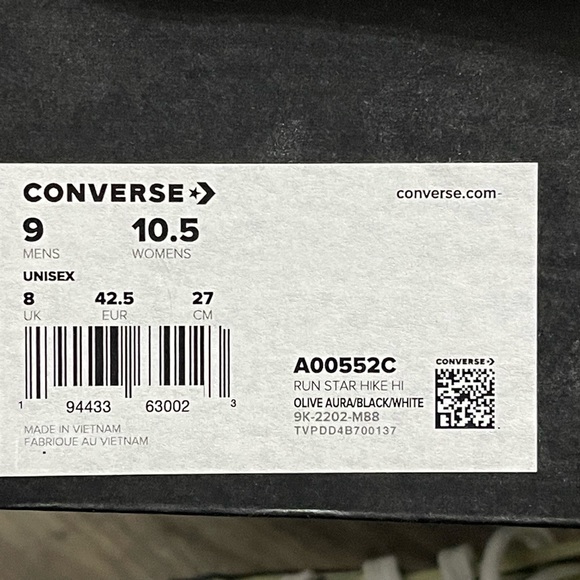 Converse Run Star Hike high top platform shoes. M9/W10.5 - Picture 4 of 4
